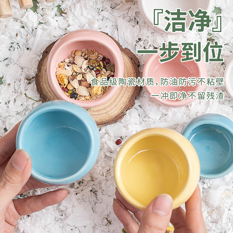 金丝熊粮碗鸟食罐小体异宠碗仓鼠食盒鸟食碗蜥蜴碗粮碗花枝鼠食盆