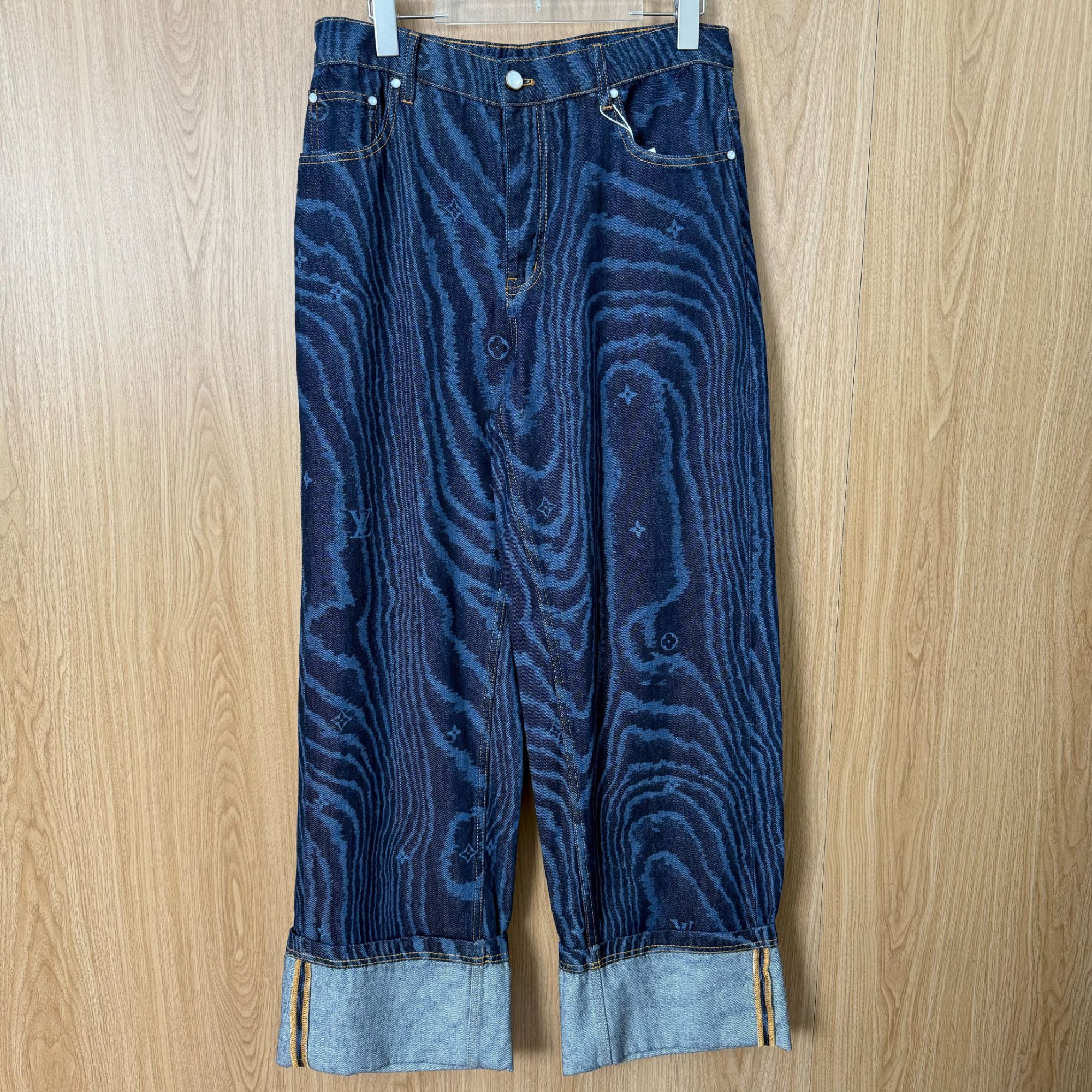 未使用 LouisVuitton/路易威登 印花纽扣翻边牛仔裤31码