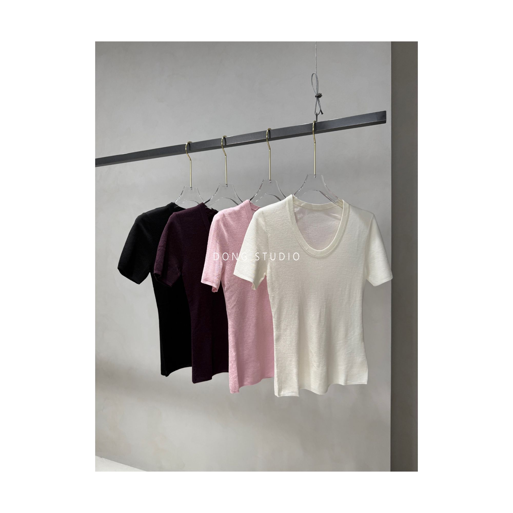 断码捡漏*U领进口醋酸+超细羊羊合身显瘦T恤I6485