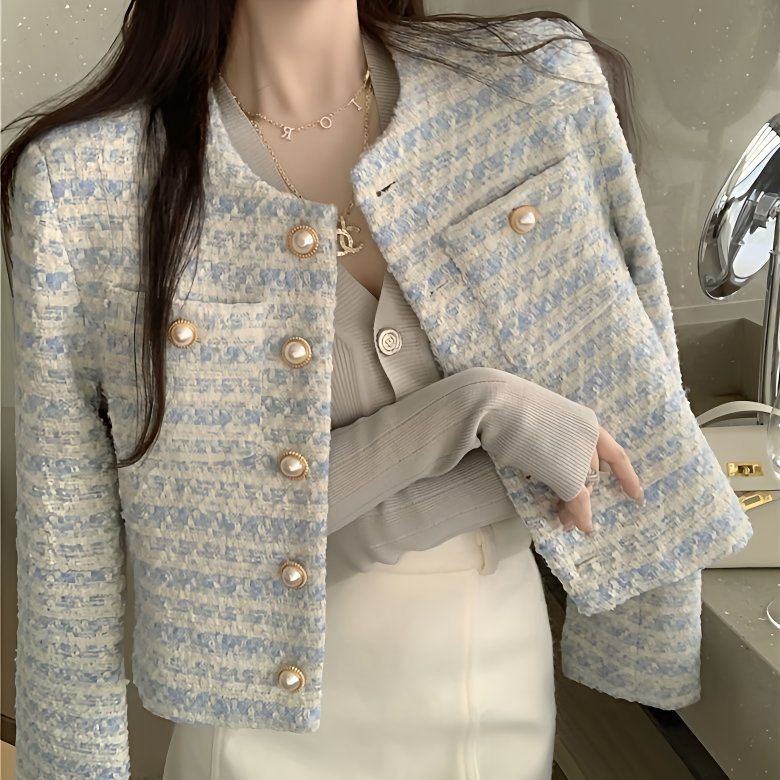 【清货+运费险】小香风短外套女法式显瘦气质名媛园领百搭ZF8013