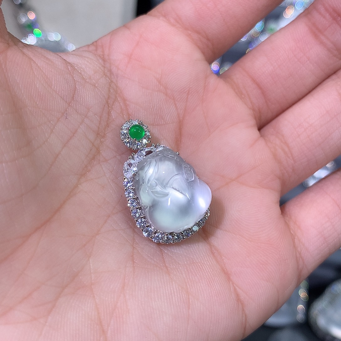 石英质玉颈饰银S925镶嵌33