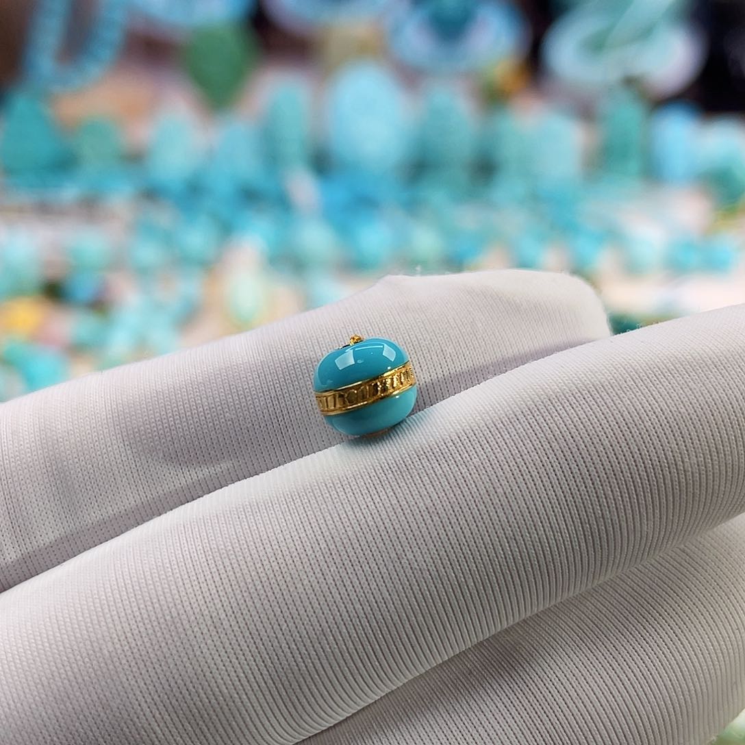 绿松石珠宝奇石18K金镶嵌