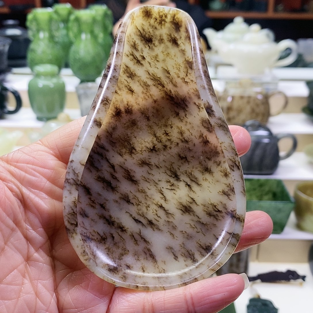 和田玉茶则未镶嵌