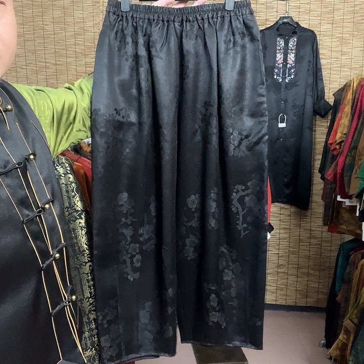 上***女梅花香云纱花苞裤3XL