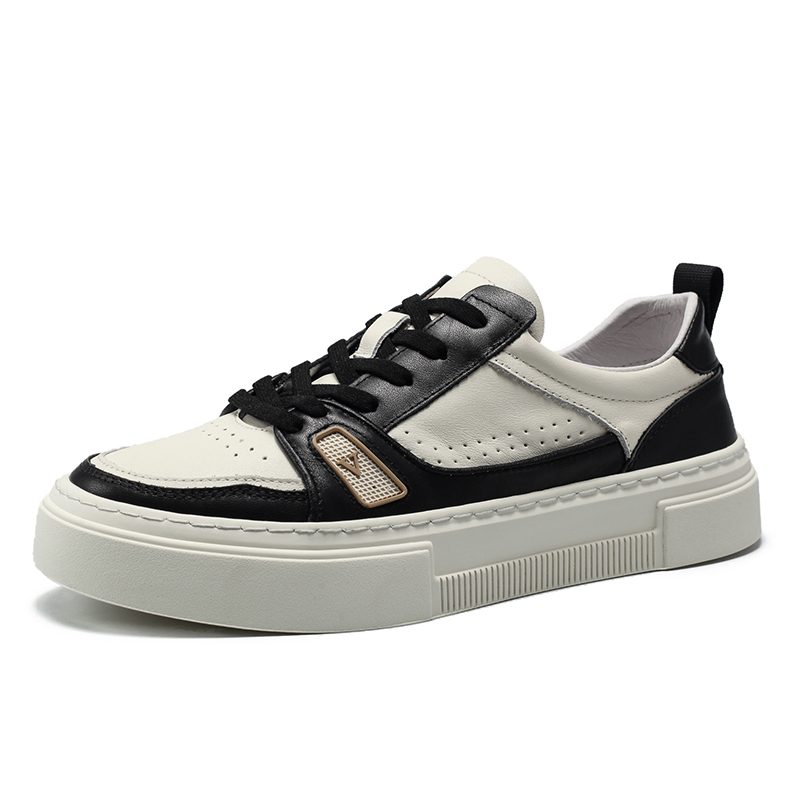 JD209头层牛皮板鞋男系带休闲鞋时尚运动休闲鞋韩版耐磨大牌男鞋