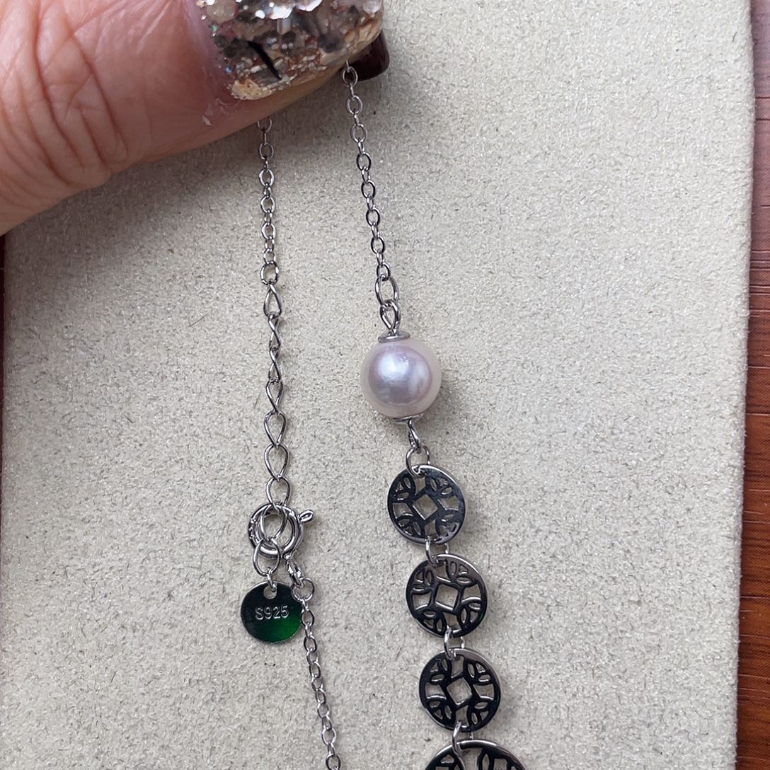 海水珍珠手绳银S925镶嵌