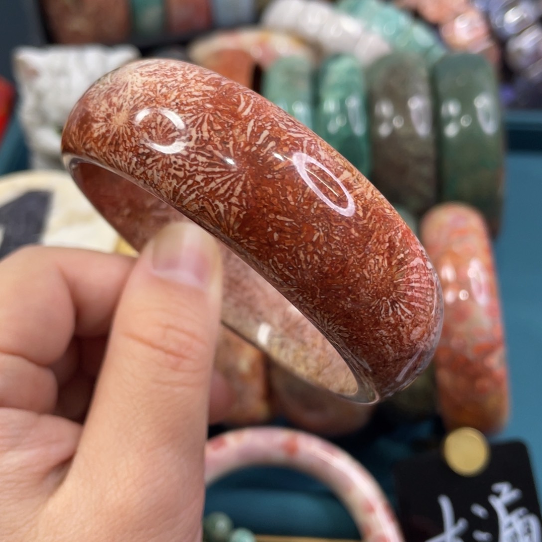 未镶嵌手镯硅化玉