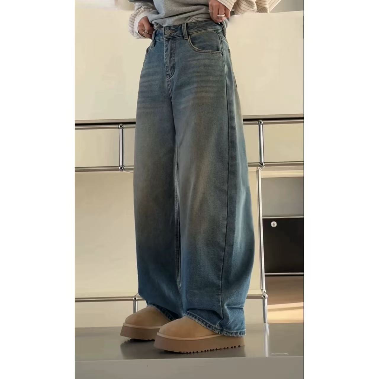 WML/2026冬季新款上新 9221个性做旧抓毛牛仔裤