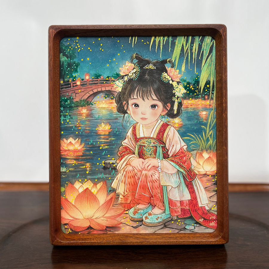 【灯火阑珊】10纯手绘国风新中式茶室玄关办公室床柜创意礼品摆台