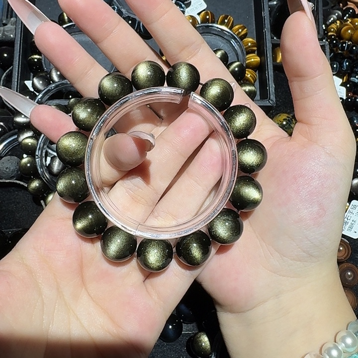 晶***姐黑曜岩未镶嵌手链