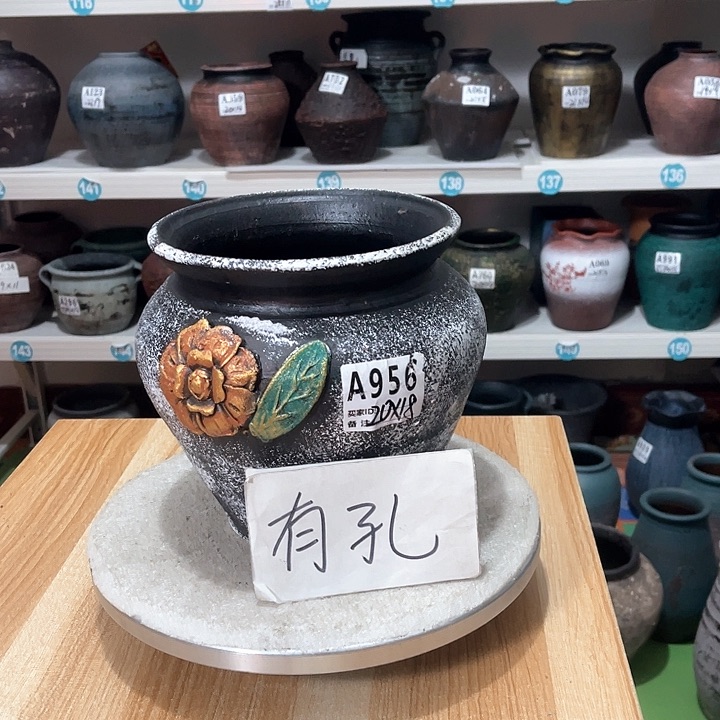 红陶手工制作工艺花盆