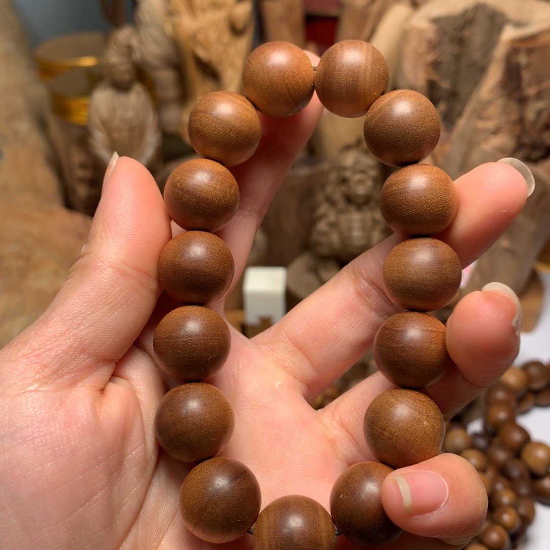 檀香木手串/手链老山檀香1.5虎皮纹黑肉