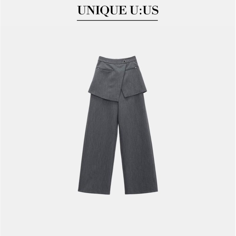 【林雪雪】时尚都市新款高级遮肉显瘦高级灰百搭款西装裤255695