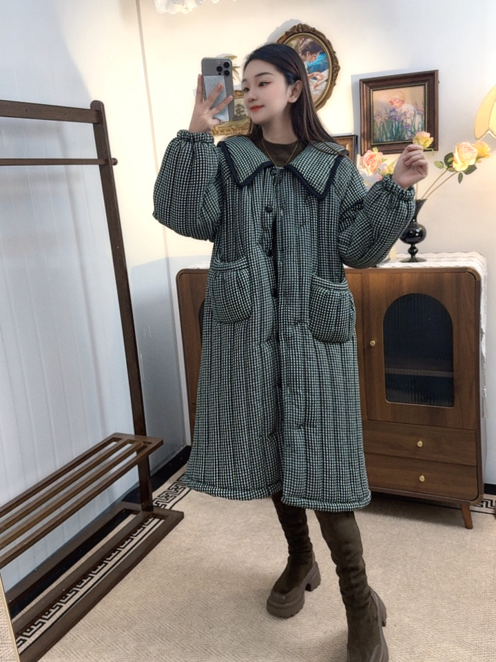 2025新款冬季棉衣女生保暖夹棉加厚外套棉袄宽松气质设计感家居服