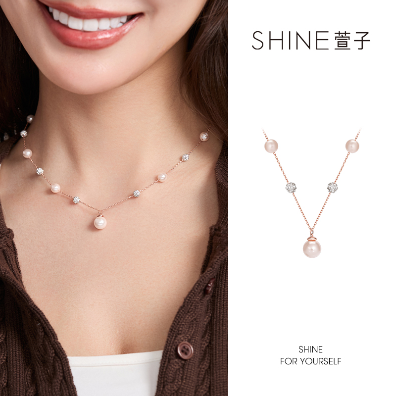 铜合金仿珍珠项链 金夕映月满天星项链 千金贵气感【LY】