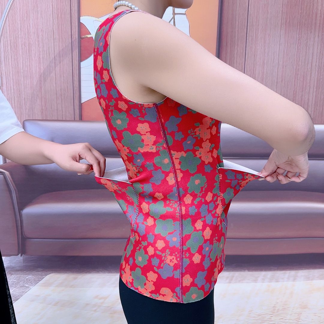 保暖背心德绒秋冬季女士无痕德绒保暖内穿打底衫中老年妈妈J