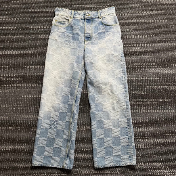 99新 LouisVuitton/路易威登 SS25水洗纽扣提花牛仔裤/29码/1054