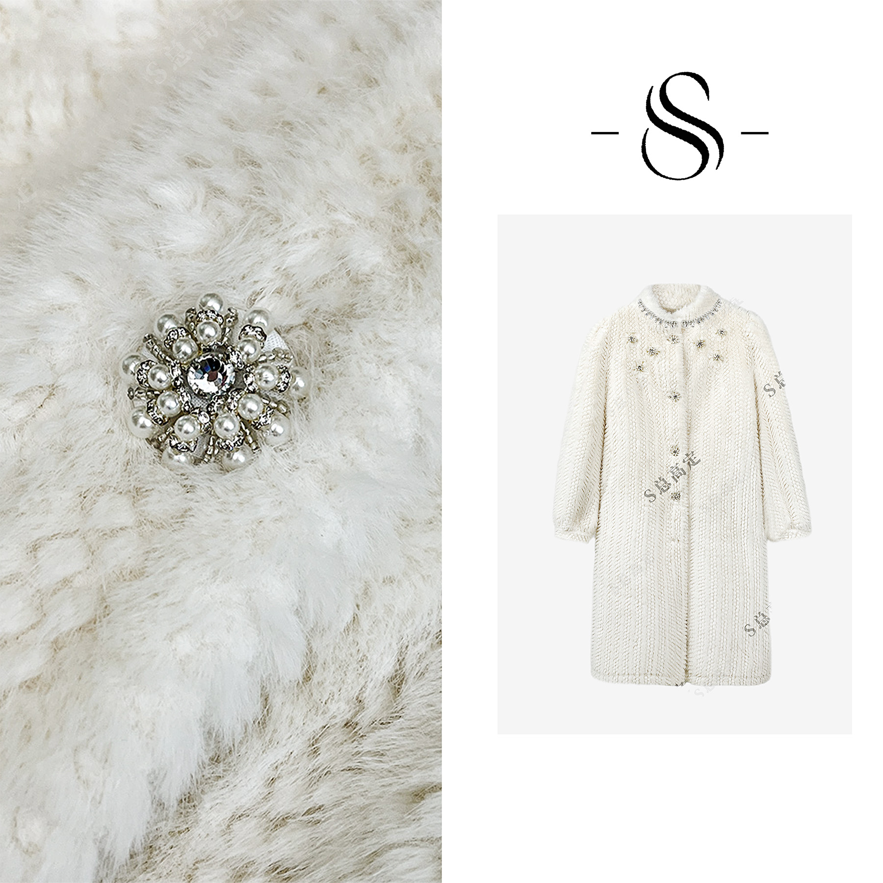 【莎总专属】冬季新款法式百搭时尚减龄设计气质保暖外套D0280