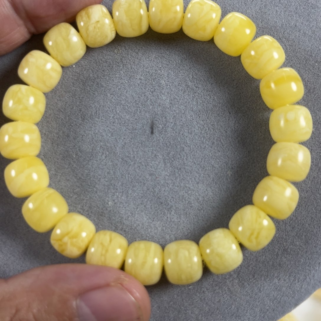蜜蜡手串未镶嵌纯天然俄料白花虎皮