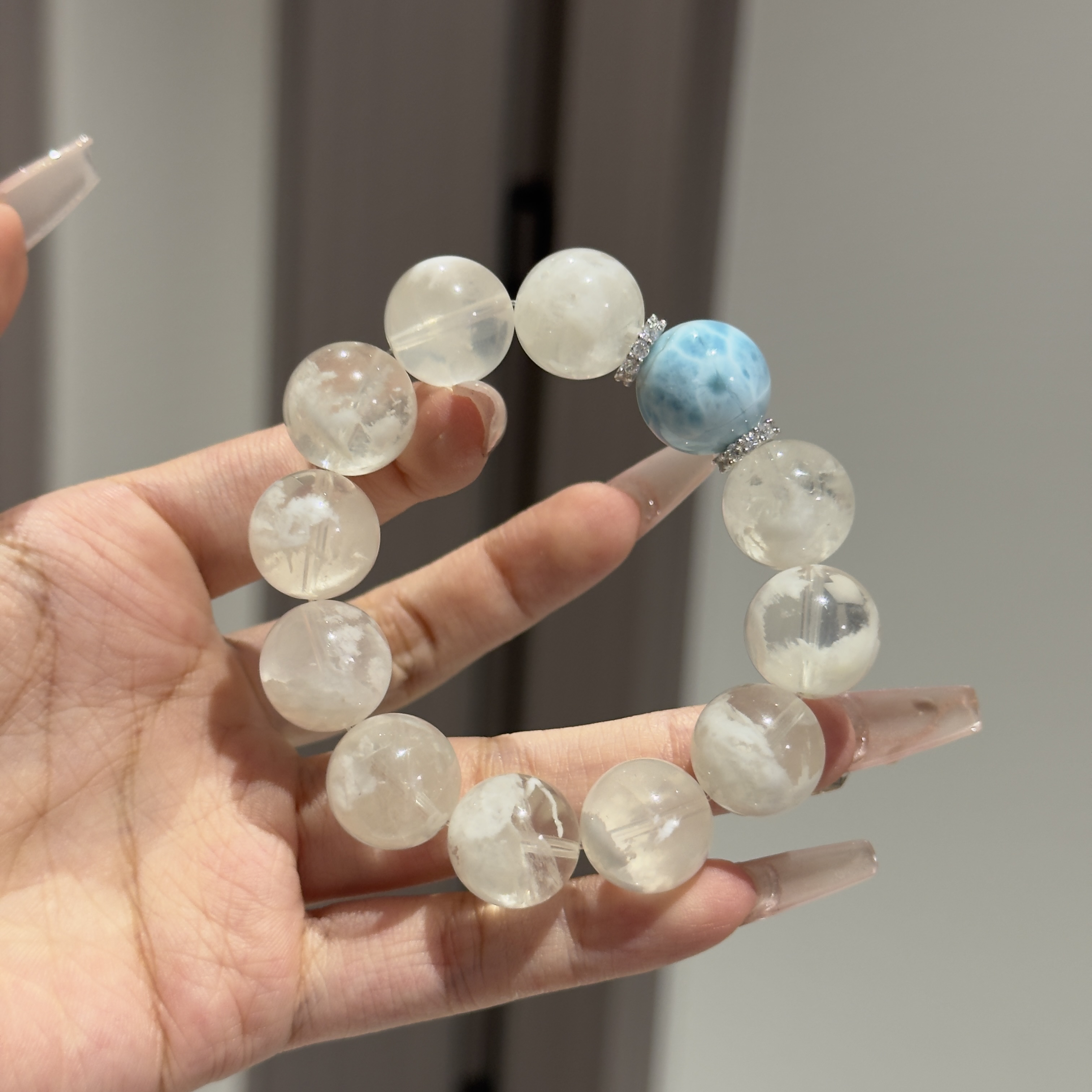 【婚纱白】白幽灵雪花  高品天然水晶  默认微瑕 SC31