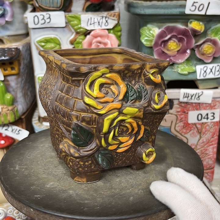 粗陶材质多肉花盆