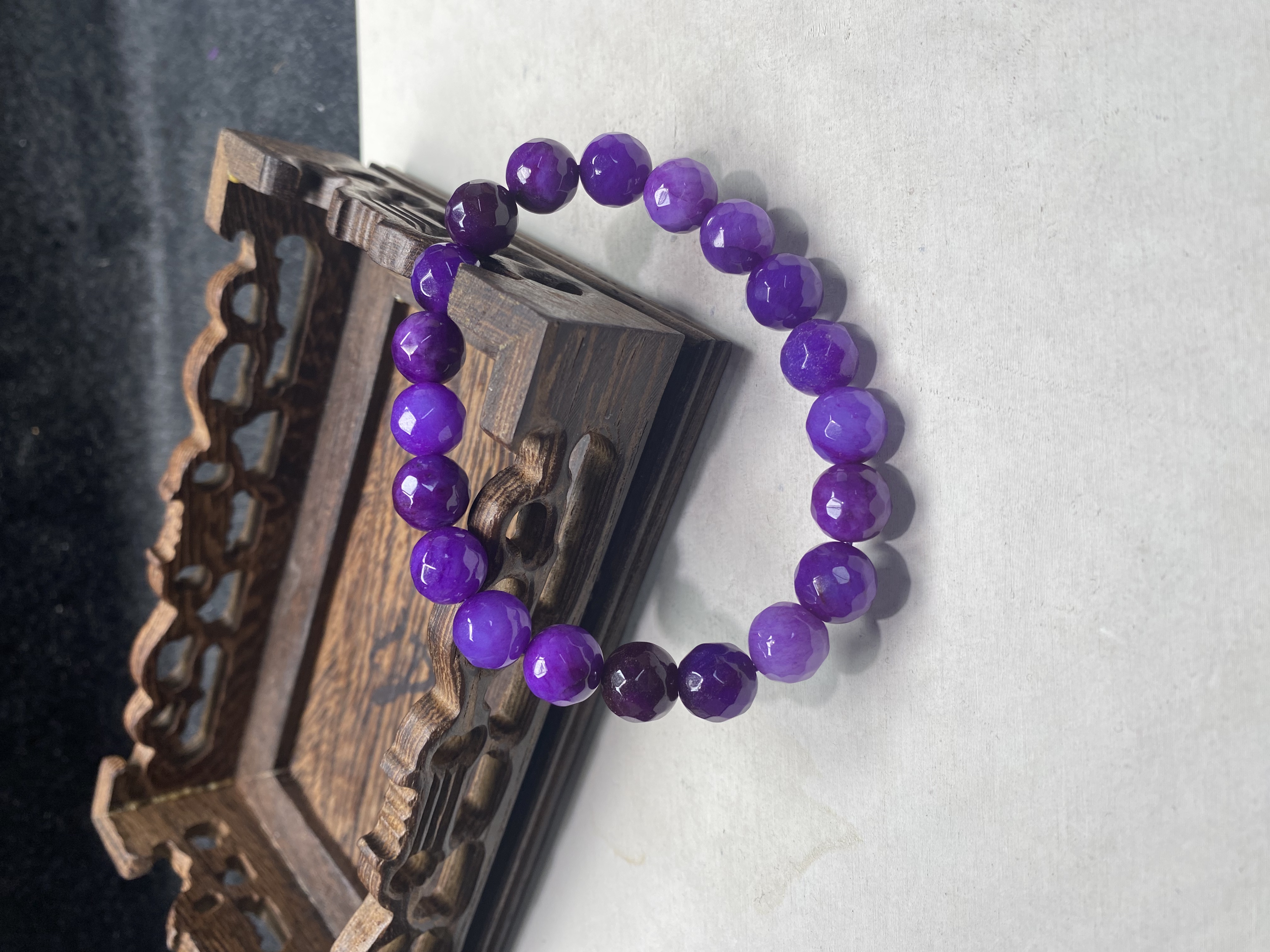 玉化满紫圆切8M手串时尚百搭女款-528YH1202-5