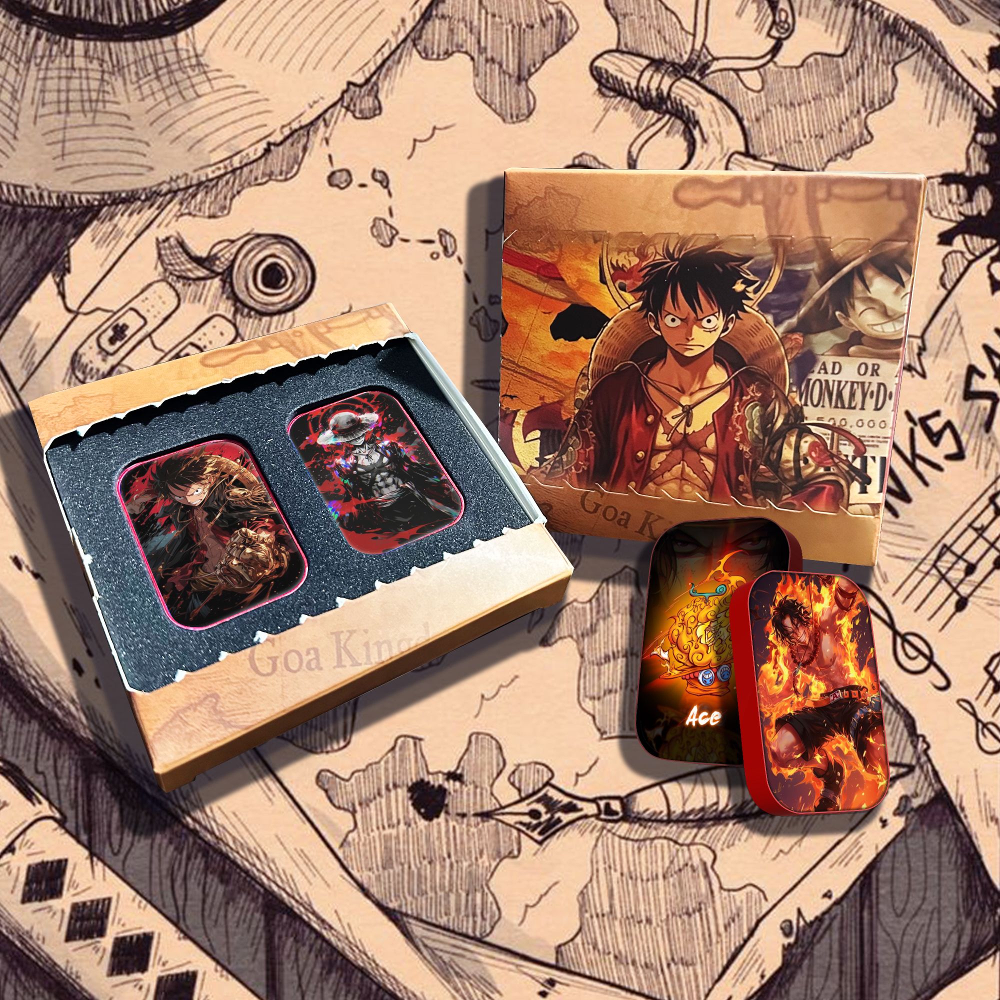 【奇奥】海贼王烫金铝合金 推牌盲盒（同人周边）