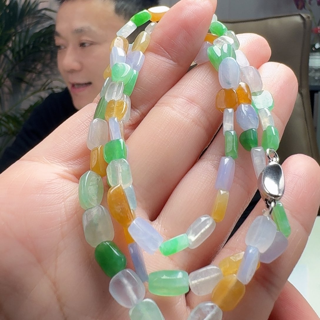 翡翠项链未镶嵌天然翡翠