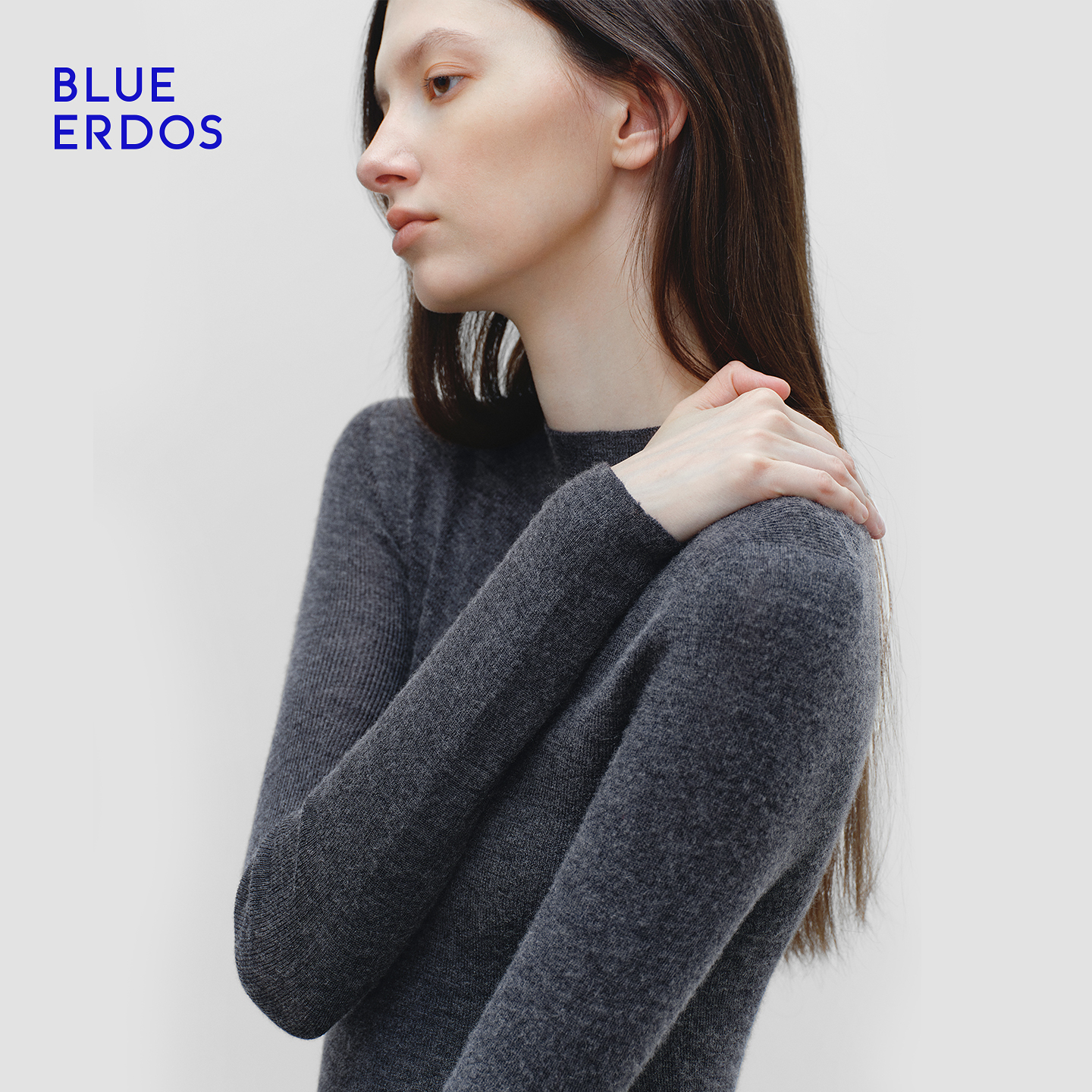 【零感羊绒】BLUEERDOS25秋冬流光风半高圆领羊毛羊绒衫女B256A0062