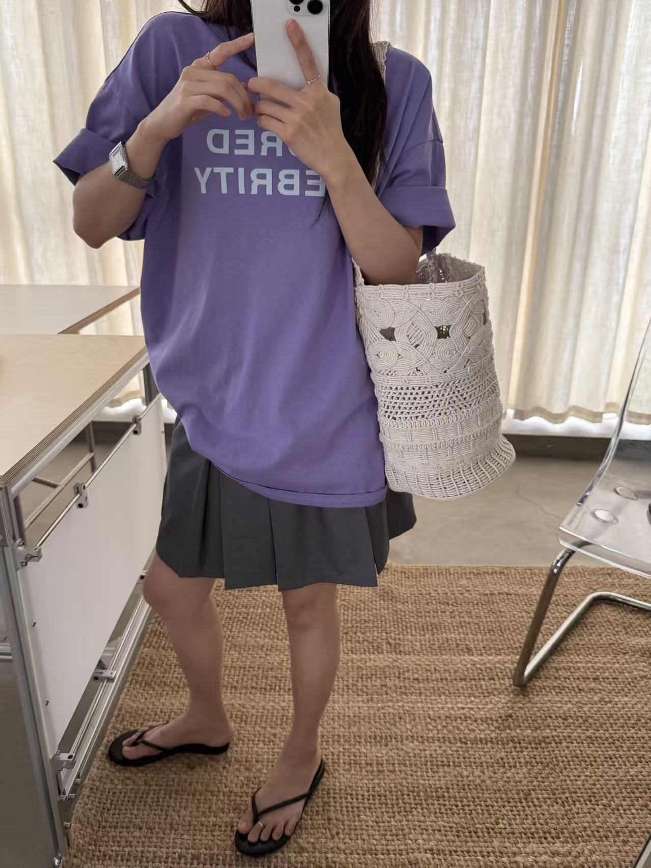 米古古 SANBARA#86562-福 宽松显瘦百搭美式风格上衣（衣长71）