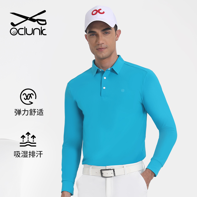 【专业高尔夫】秋季男士高尔夫运动长袖POLO衫翻领透气百搭休闲T恤