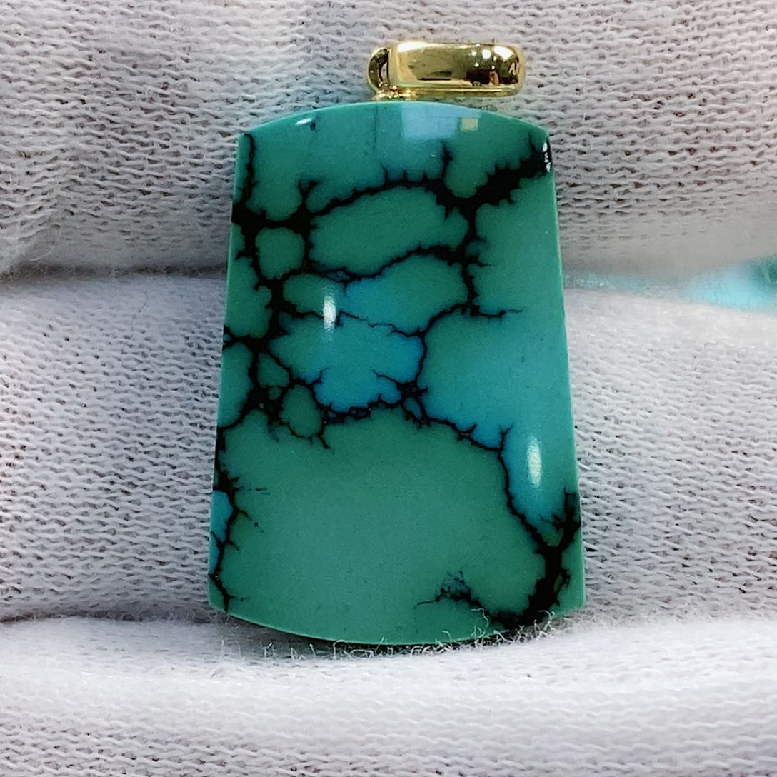 绿松石珠宝奇石18K金镶嵌