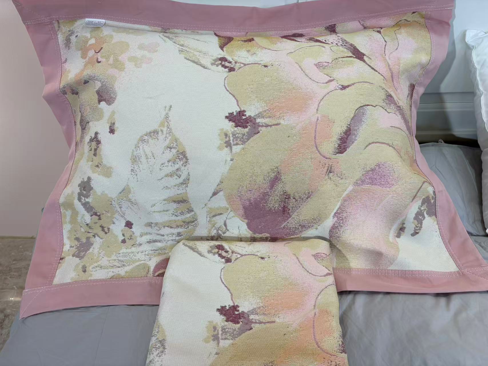 灼灼其华粉枕巾52*78纱布舒适柔软枕巾