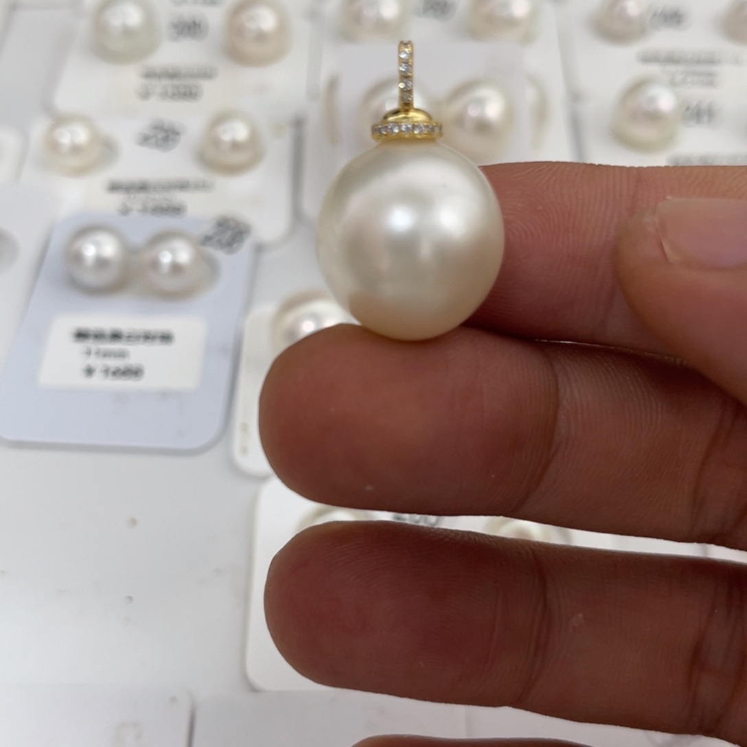 银S925镶嵌裸珠16.7海水珍珠