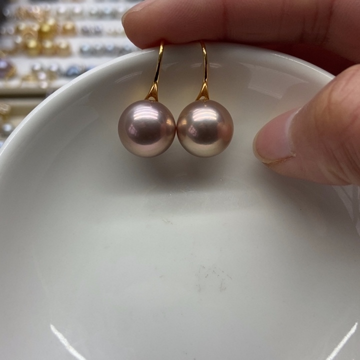 淡水珍珠耳饰银S925镶嵌