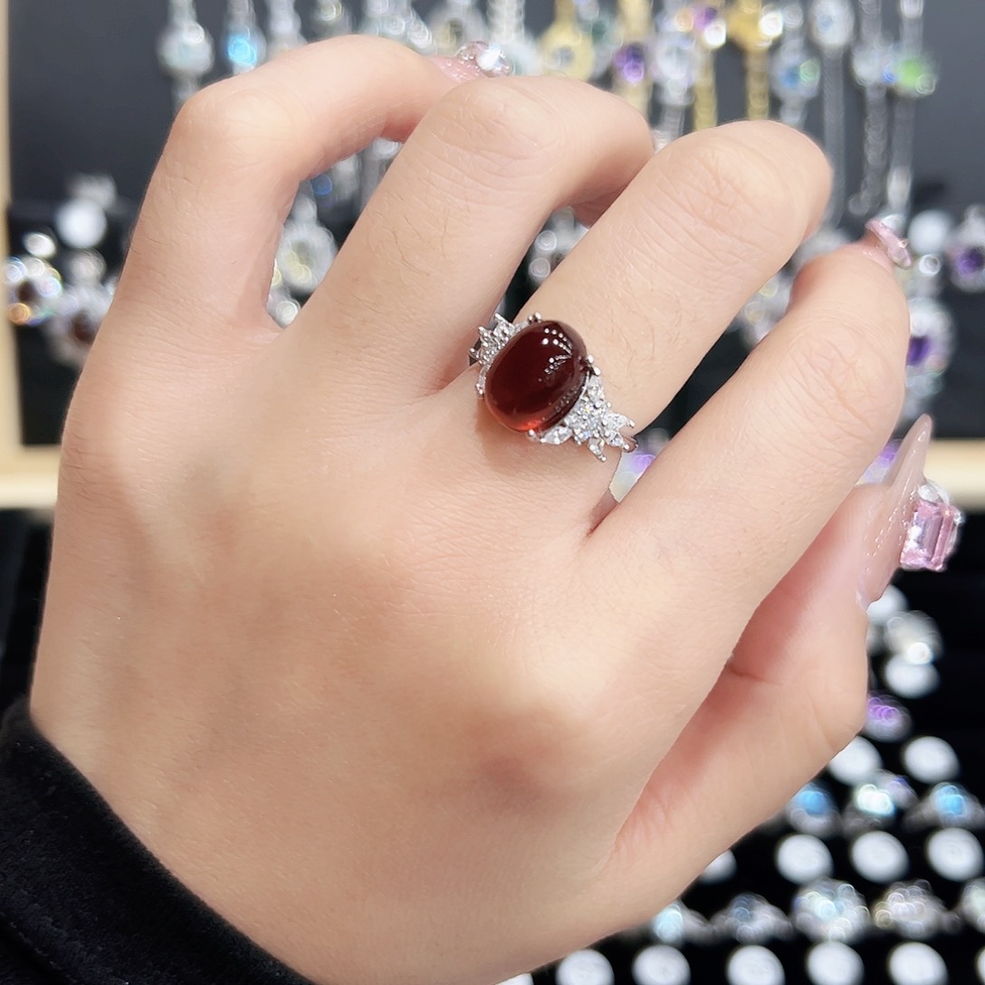 烟晶手链银S925镶嵌天然