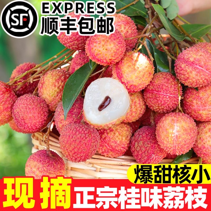 【顺丰助农+桂味】老树纯甜新鲜现摘桂味荔枝应当季冷链水果整箱6斤