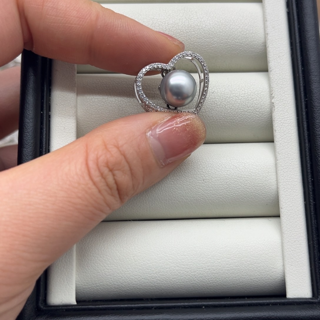 海水珍珠银S925镶嵌吊坠(不含链)