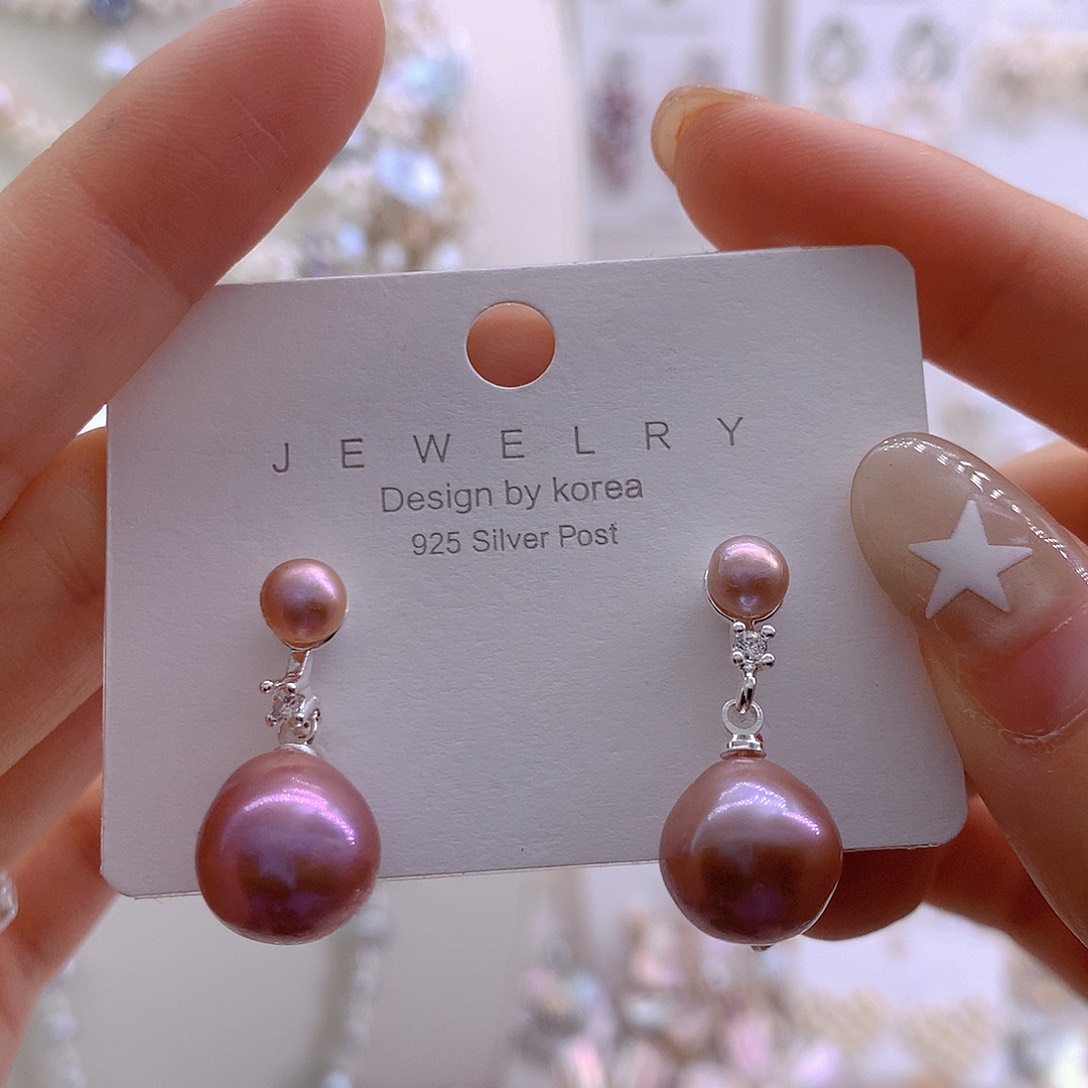 淡水珍珠耳环未镶嵌