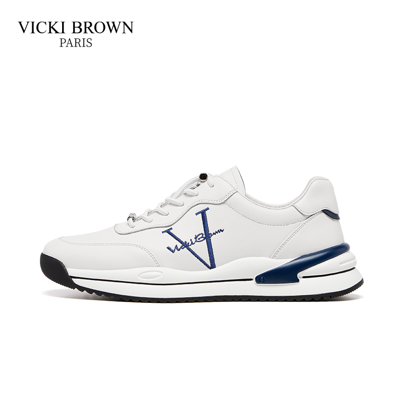 VICKI BROWN春夏法国轻奢百搭潮流运动时尚舒适软底刺绣休闲男鞋商品图