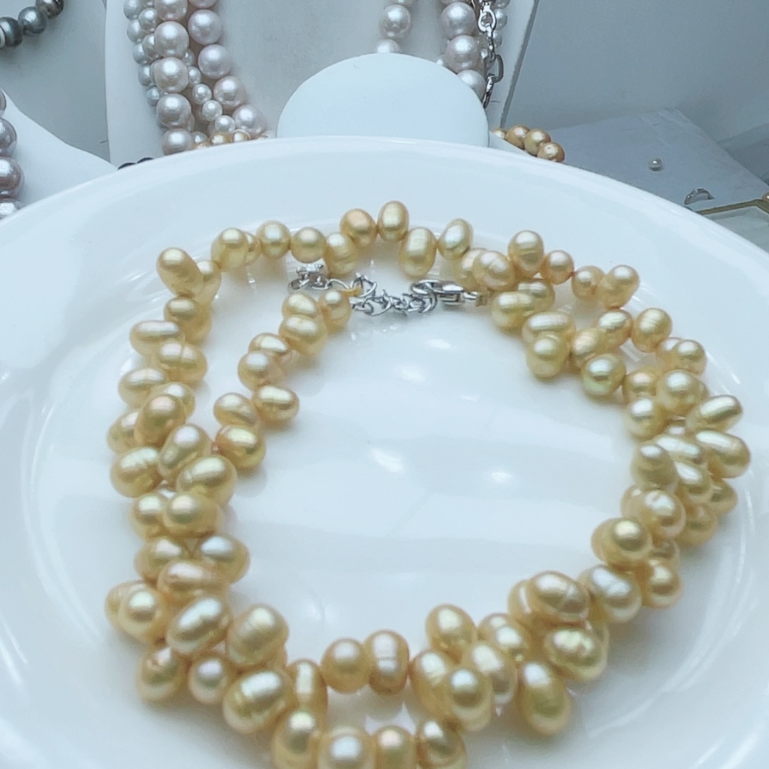 淡水珍珠颈饰钛钢