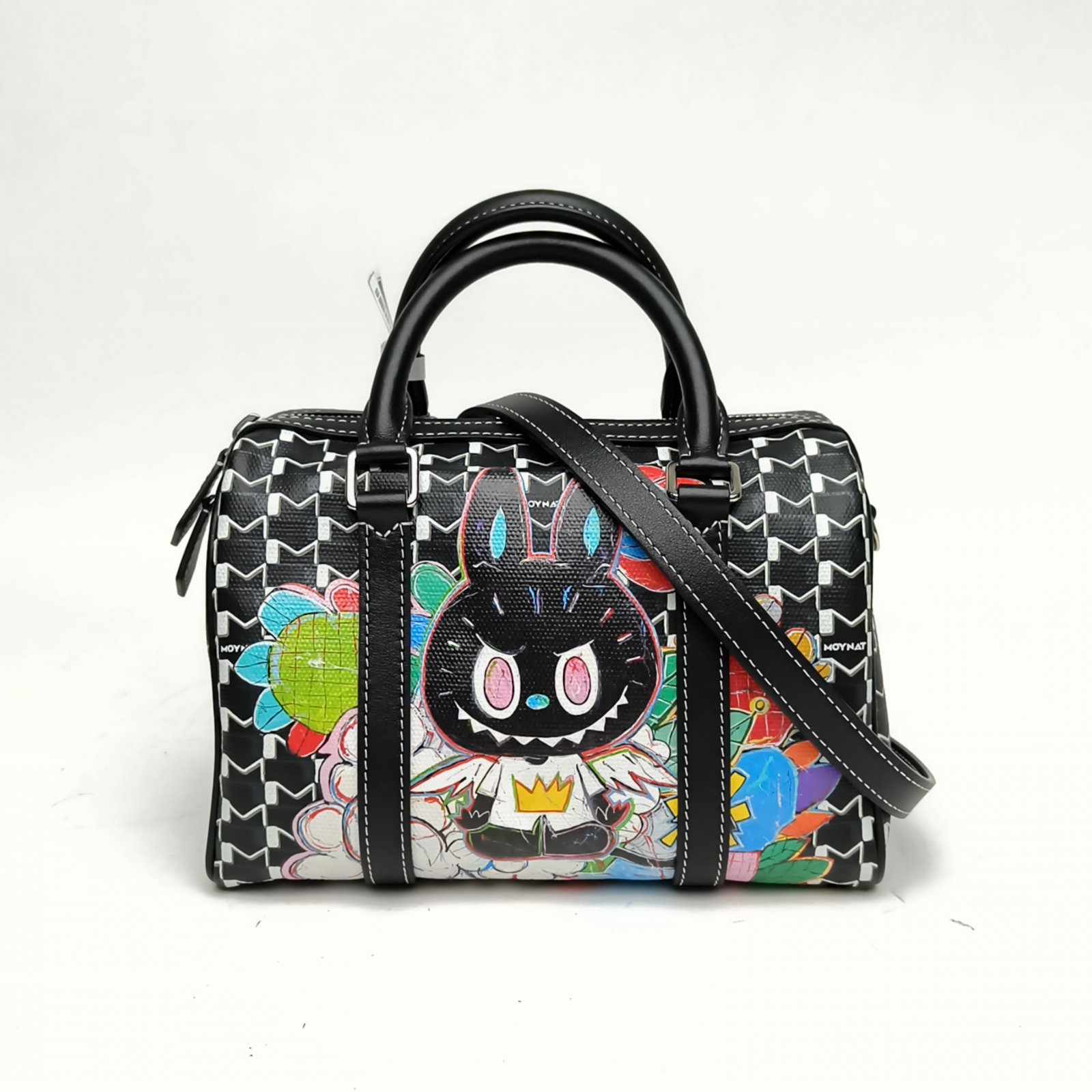 99新 MOYNAT/摩奈 依依· 黑色 PVC Labubu联名手提款包 57468