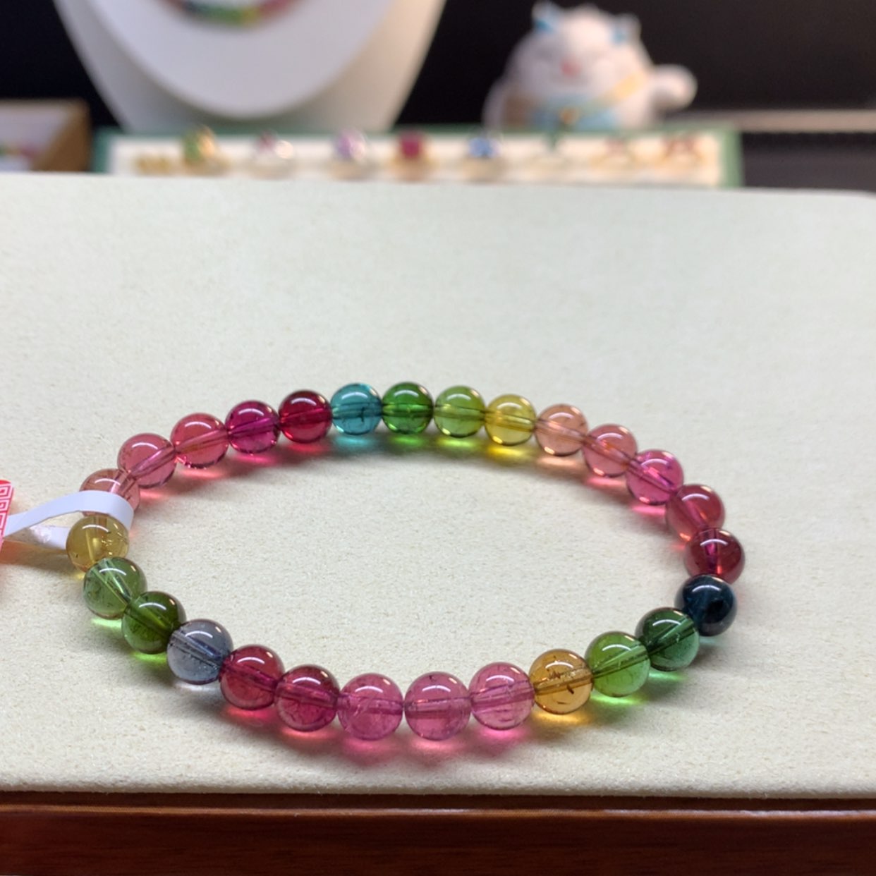 【闪购商品】碧玺手串未镶嵌杭***杭彩虹色标6.6mm