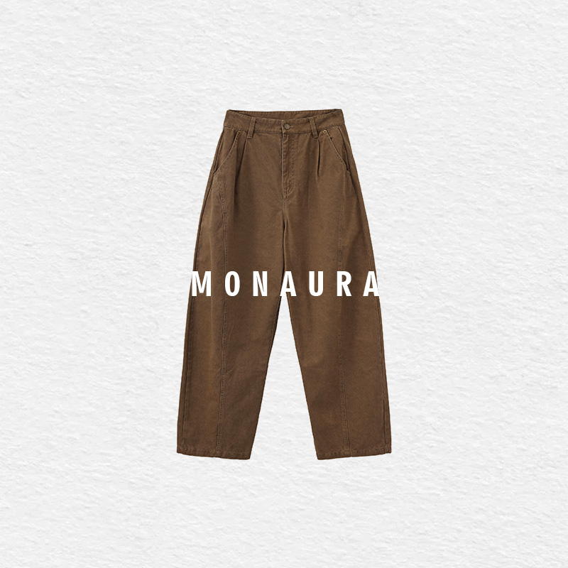 MONAURA【京东印象】日系纯色秋季休闲百搭锥形裤K5007