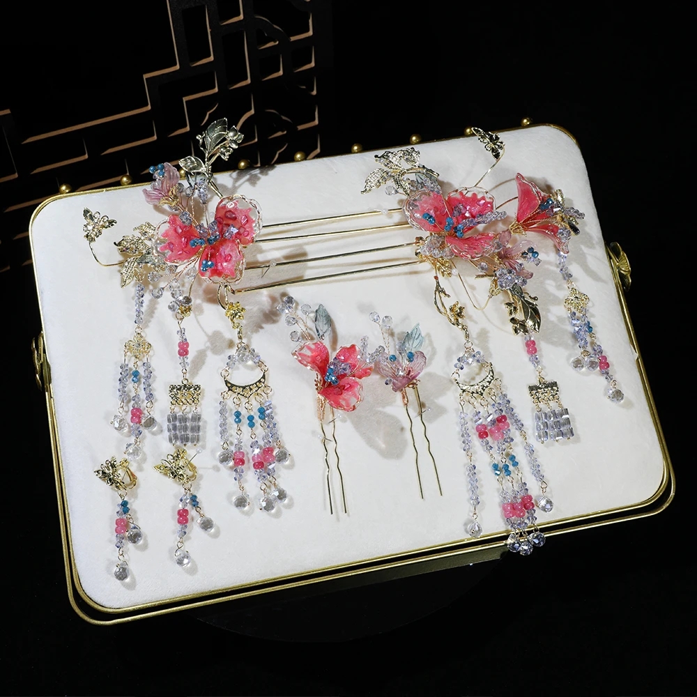 HZ1060新娘爆款红色秀禾新娘头饰