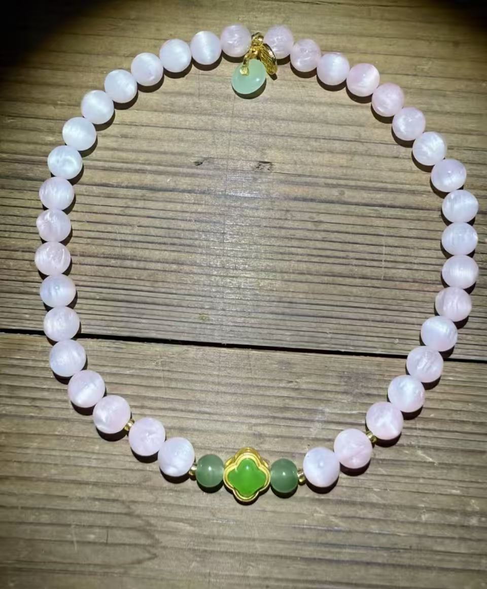 166蜜桃粉精品双圈10mm手串摆件yw166 （无礼盒）