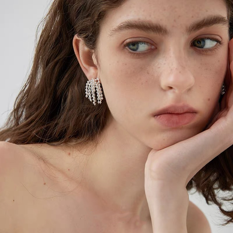 铜合金耳饰 烟花流苏气质轻奢133