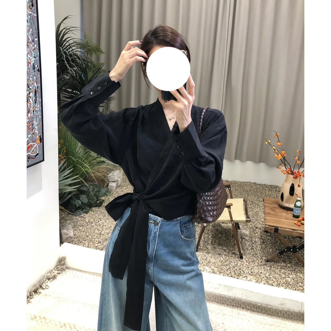 暗夜～韩系气质绑带设计感百搭纯色休闲2025年新款收腰显瘦衬衫女