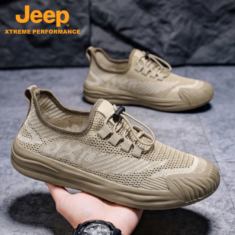 JEEP/吉普夏季男士透气薄款防滑轻便百搭一脚蹬户外休闲运动鞋