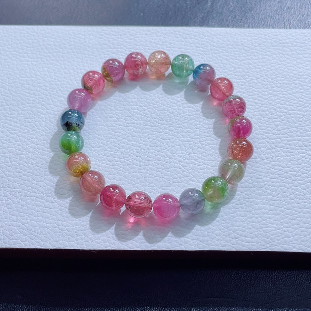 碧玺未镶嵌手链9.8mm左右